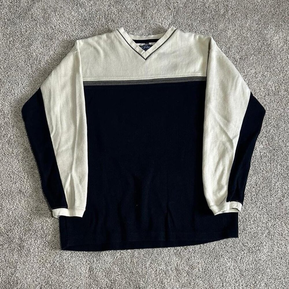 Quiksilver Men's Black and Cream Sweatshirt